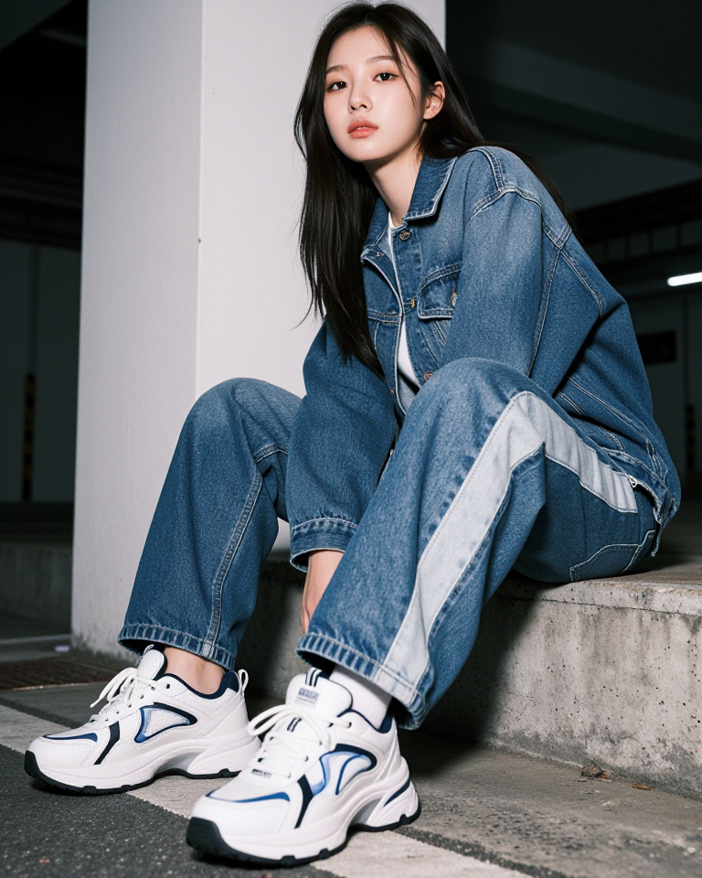 스트릿 스니커즈와 소녀